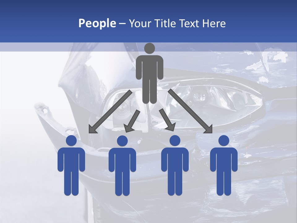 A Car That Has Been Smashed In Half On The Road PowerPoint Template