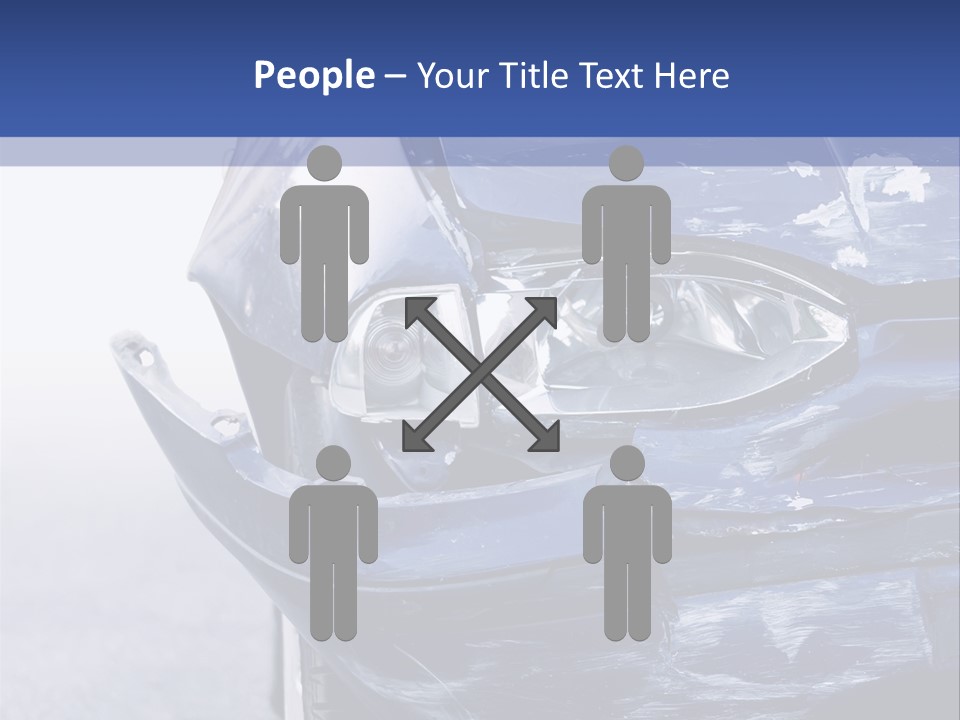 A Car That Has Been Smashed In Half On The Road PowerPoint Template