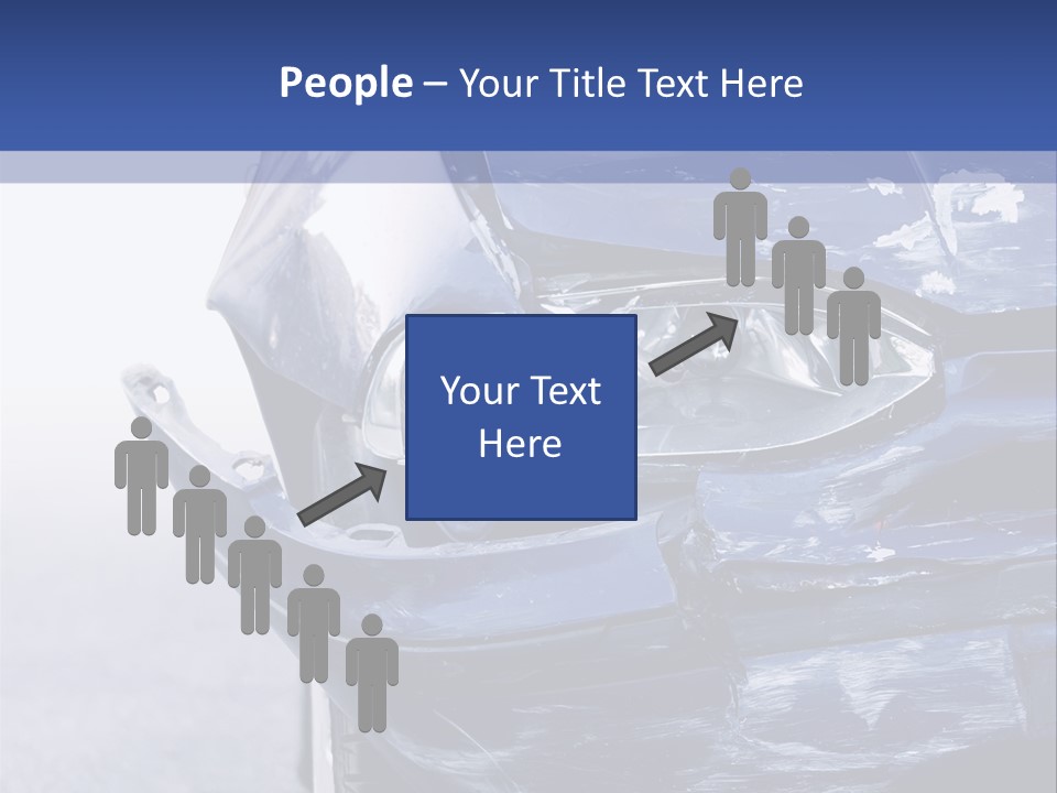 A Car That Has Been Smashed In Half On The Road PowerPoint Template
