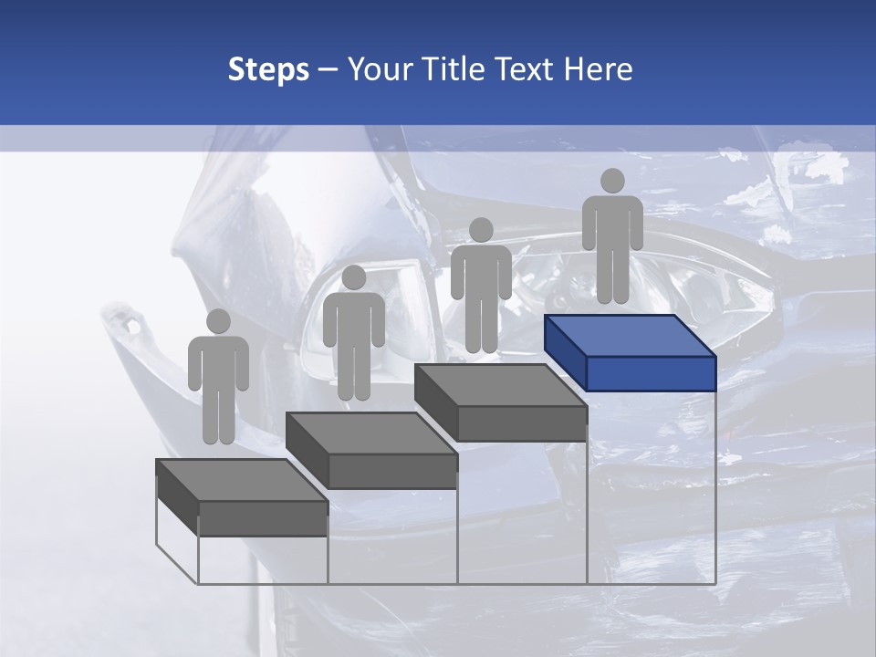 A Car That Has Been Smashed In Half On The Road PowerPoint Template