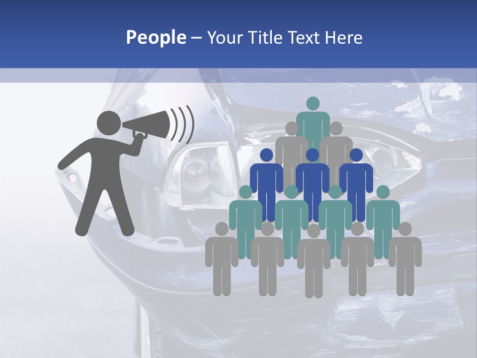 A Car That Has Been Smashed In Half On The Road PowerPoint Template
