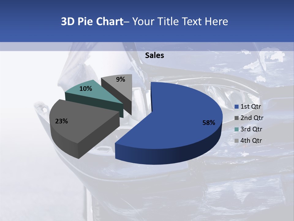 A Car That Has Been Smashed In Half On The Road PowerPoint Template