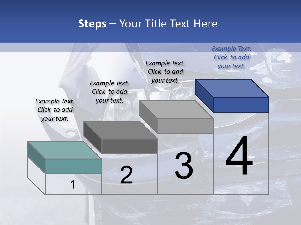 A Car That Has Been Smashed In Half On The Road PowerPoint Template