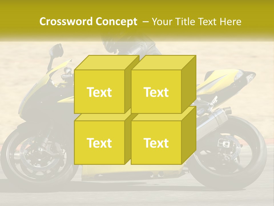 A Person Riding A Yellow Motorcycle On A Road PowerPoint Template