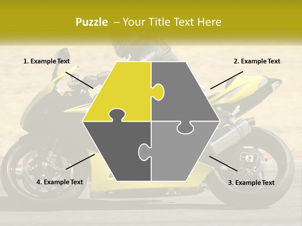 A Person Riding A Yellow Motorcycle On A Road PowerPoint Template