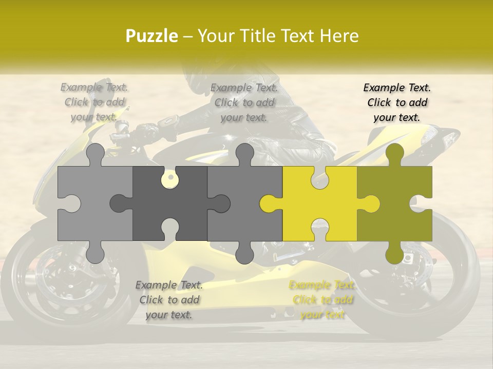 A Person Riding A Yellow Motorcycle On A Road PowerPoint Template