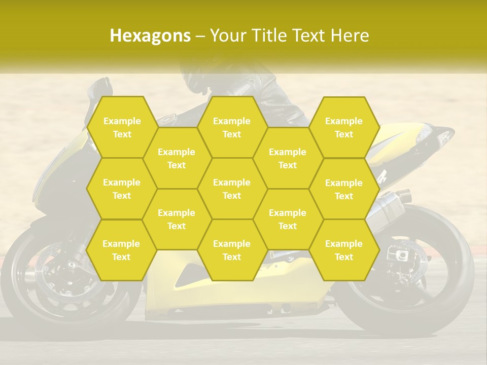 A Person Riding A Yellow Motorcycle On A Road PowerPoint Template