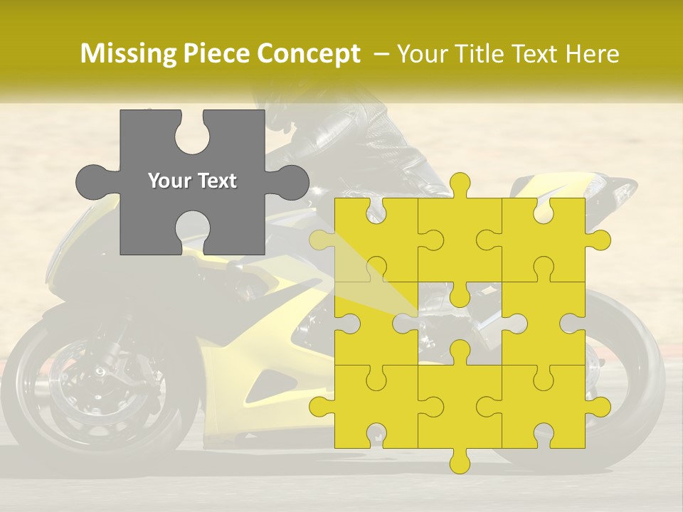 A Person Riding A Yellow Motorcycle On A Road PowerPoint Template