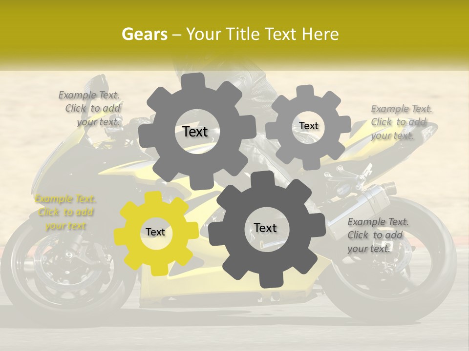 A Person Riding A Yellow Motorcycle On A Road PowerPoint Template