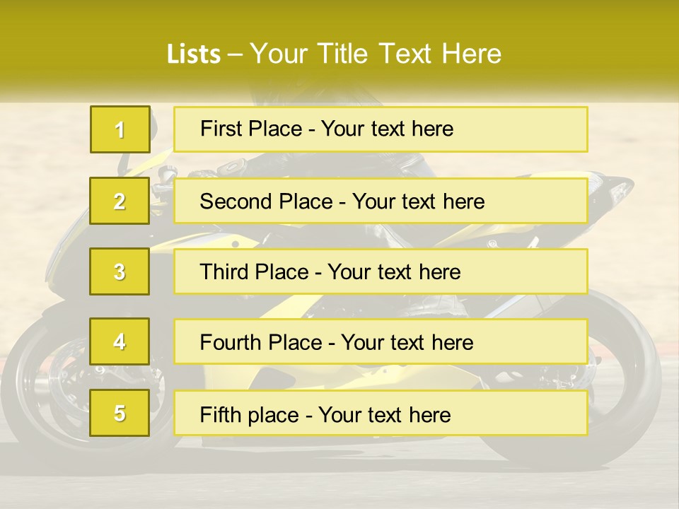 A Person Riding A Yellow Motorcycle On A Road PowerPoint Template