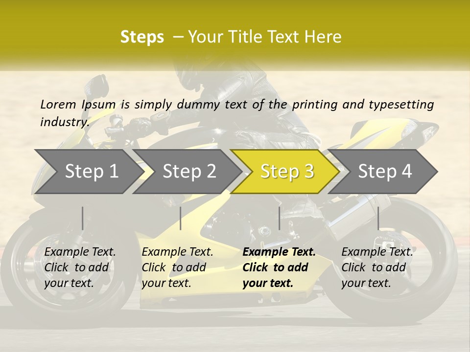 A Person Riding A Yellow Motorcycle On A Road PowerPoint Template