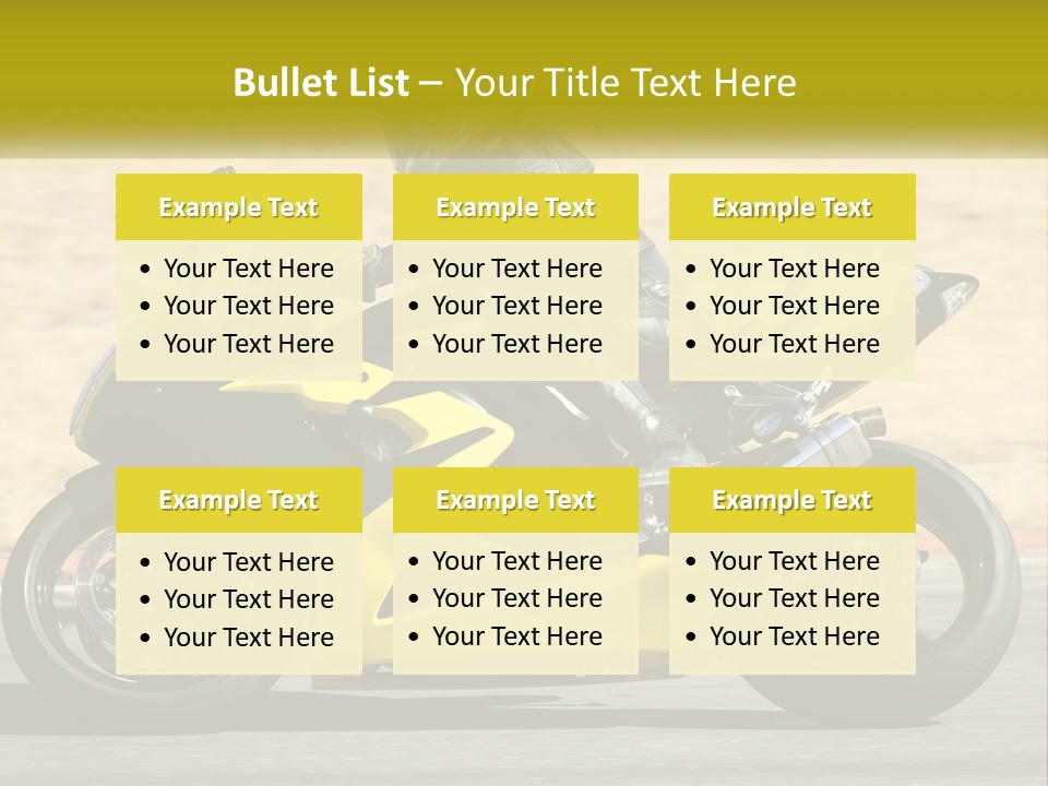 A Person Riding A Yellow Motorcycle On A Road PowerPoint Template