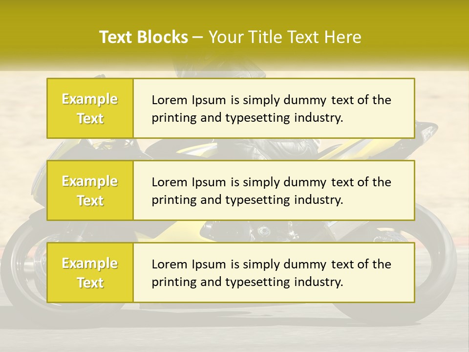 A Person Riding A Yellow Motorcycle On A Road PowerPoint Template