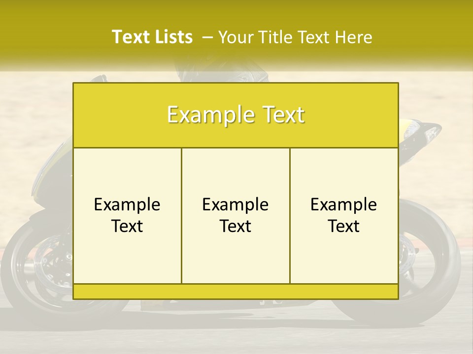 A Person Riding A Yellow Motorcycle On A Road PowerPoint Template