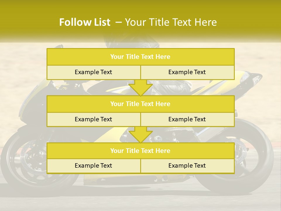 A Person Riding A Yellow Motorcycle On A Road PowerPoint Template