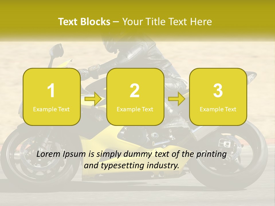 A Person Riding A Yellow Motorcycle On A Road PowerPoint Template