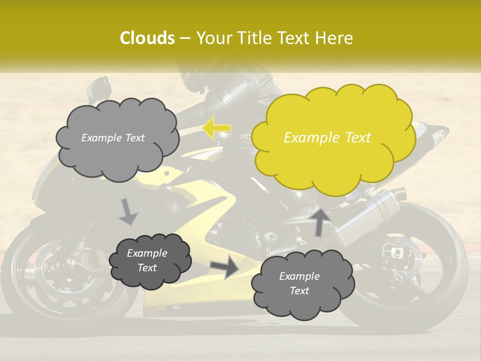A Person Riding A Yellow Motorcycle On A Road PowerPoint Template