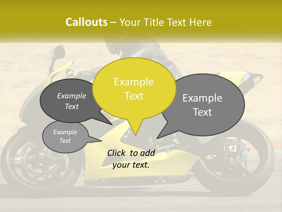 A Person Riding A Yellow Motorcycle On A Road PowerPoint Template