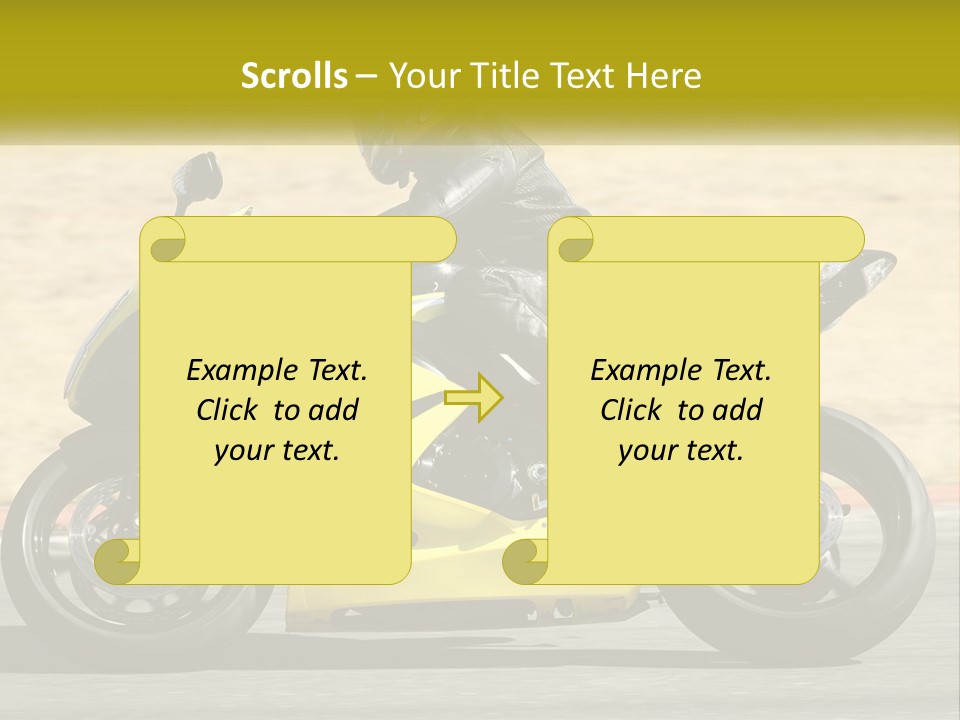 A Person Riding A Yellow Motorcycle On A Road PowerPoint Template