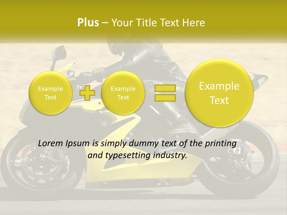 A Person Riding A Yellow Motorcycle On A Road PowerPoint Template