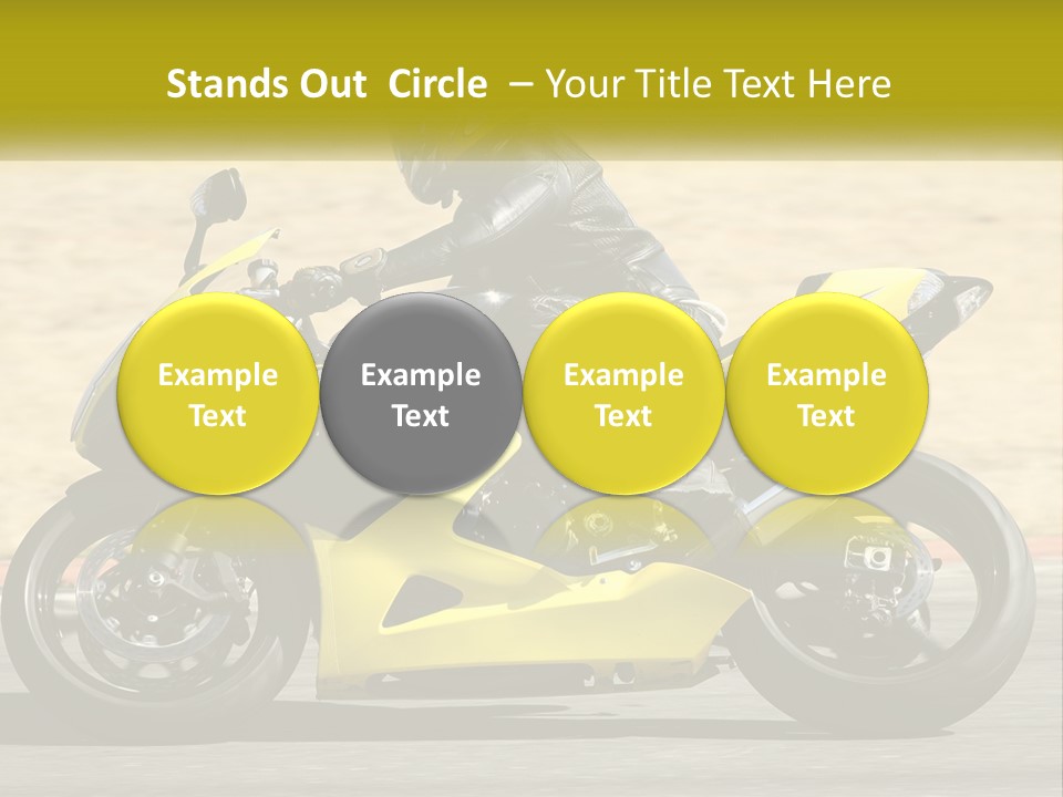 A Person Riding A Yellow Motorcycle On A Road PowerPoint Template