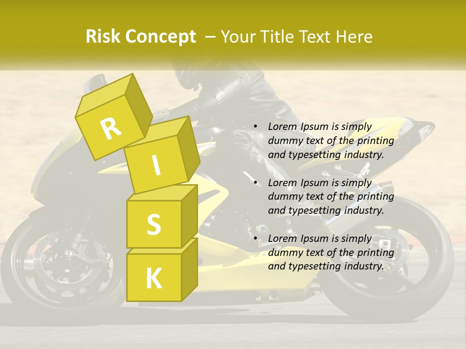 A Person Riding A Yellow Motorcycle On A Road PowerPoint Template