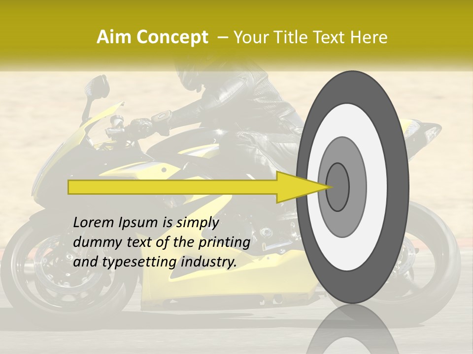 A Person Riding A Yellow Motorcycle On A Road PowerPoint Template