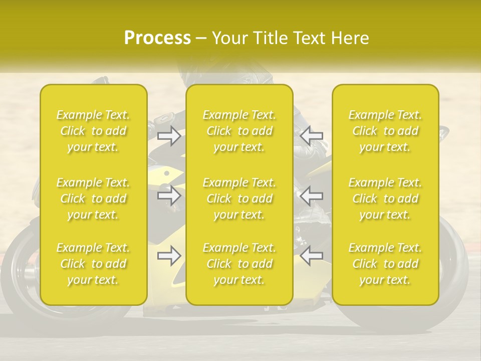 A Person Riding A Yellow Motorcycle On A Road PowerPoint Template