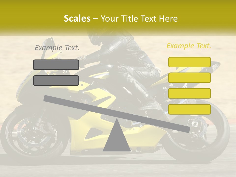 A Person Riding A Yellow Motorcycle On A Road PowerPoint Template
