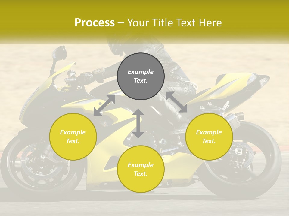 A Person Riding A Yellow Motorcycle On A Road PowerPoint Template