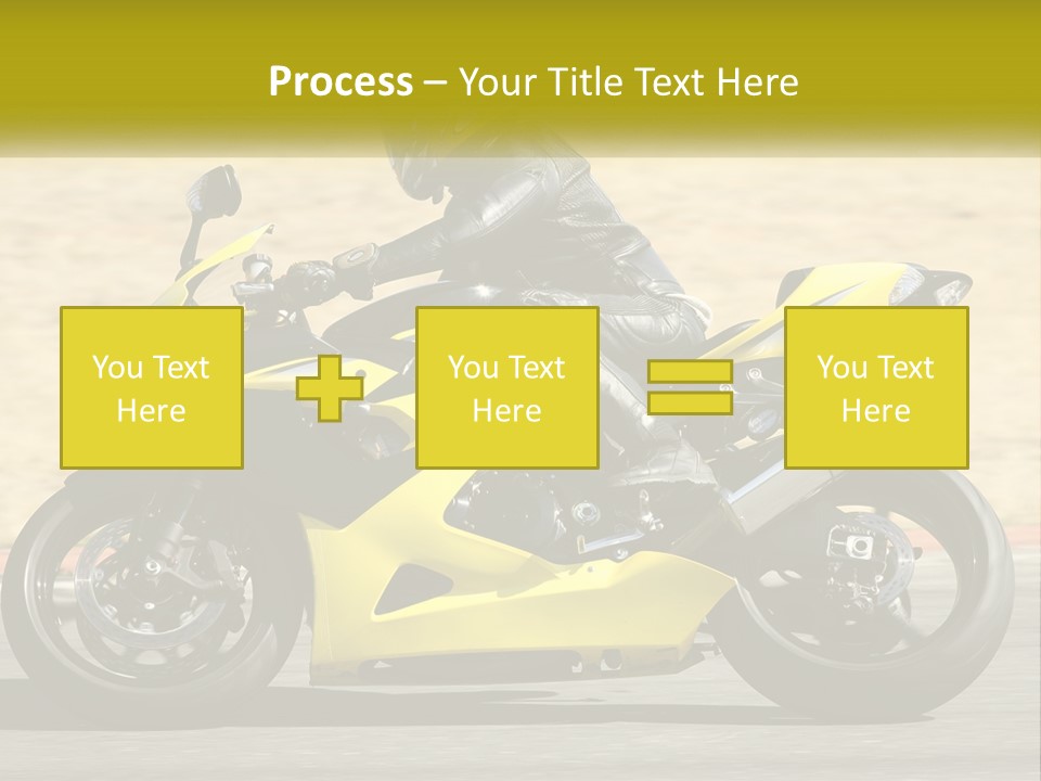 A Person Riding A Yellow Motorcycle On A Road PowerPoint Template