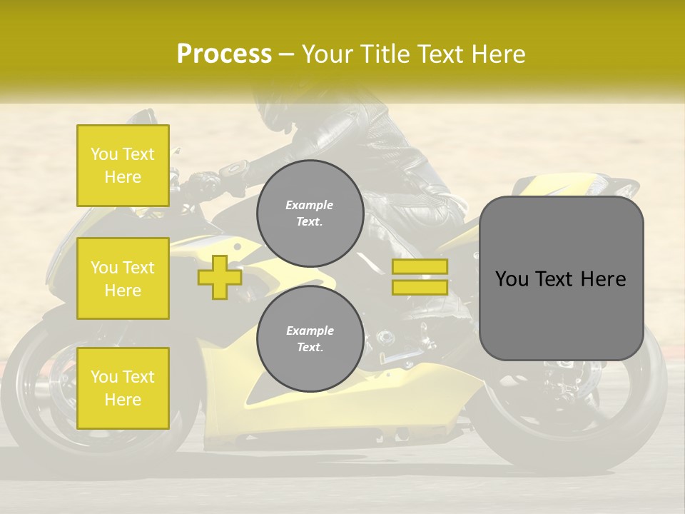 A Person Riding A Yellow Motorcycle On A Road PowerPoint Template