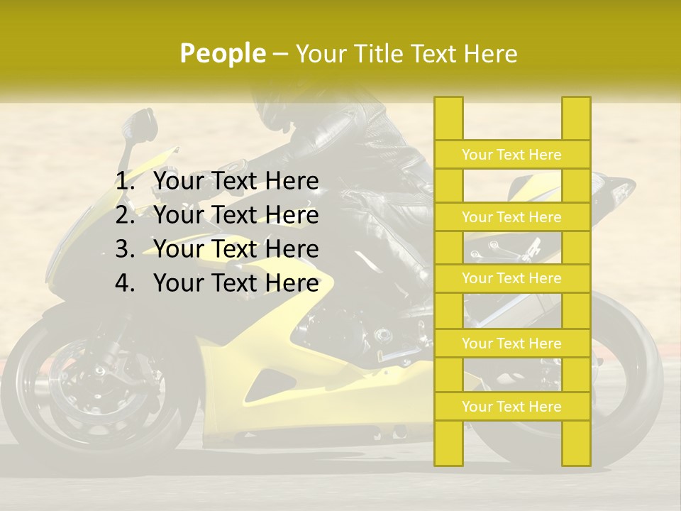 A Person Riding A Yellow Motorcycle On A Road PowerPoint Template