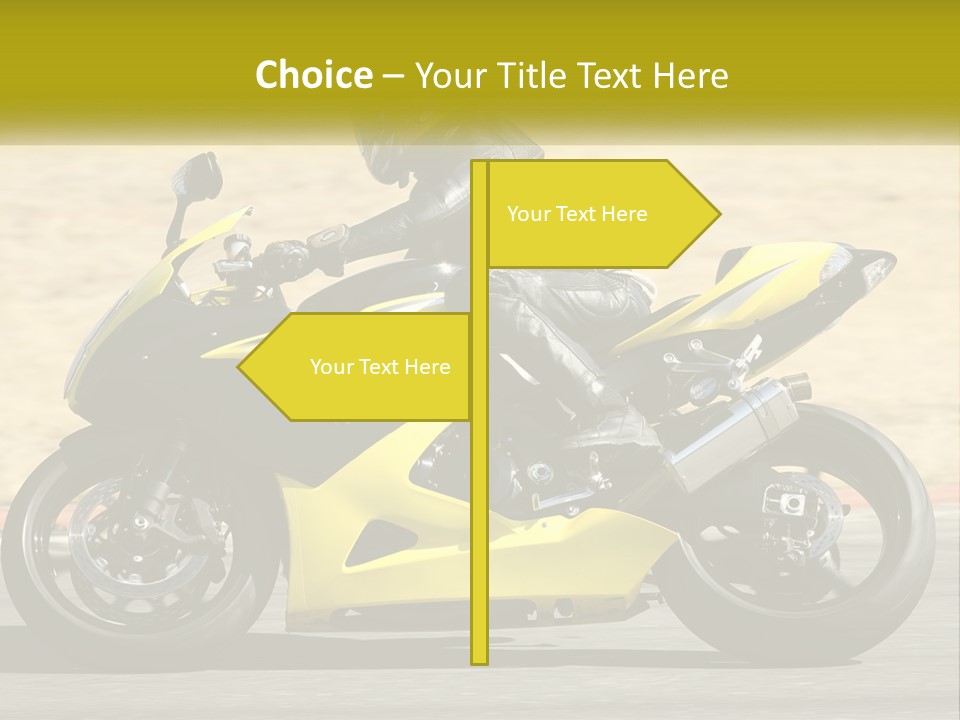 A Person Riding A Yellow Motorcycle On A Road PowerPoint Template