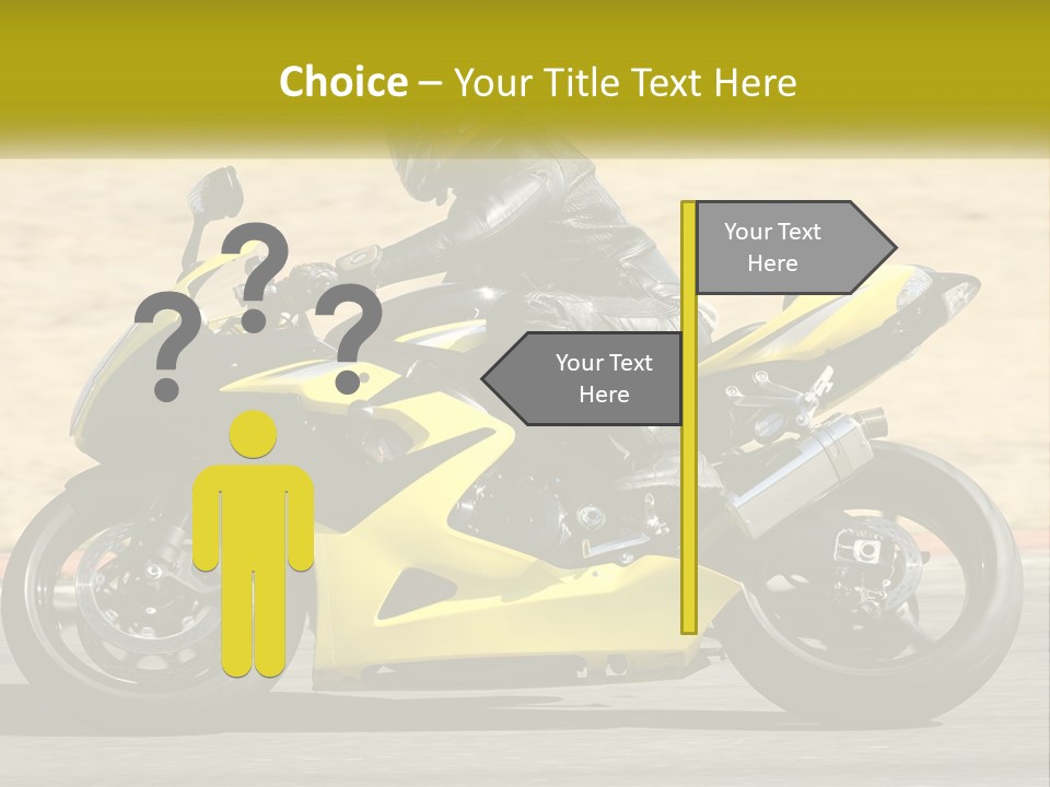 A Person Riding A Yellow Motorcycle On A Road PowerPoint Template