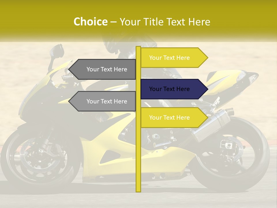 A Person Riding A Yellow Motorcycle On A Road PowerPoint Template
