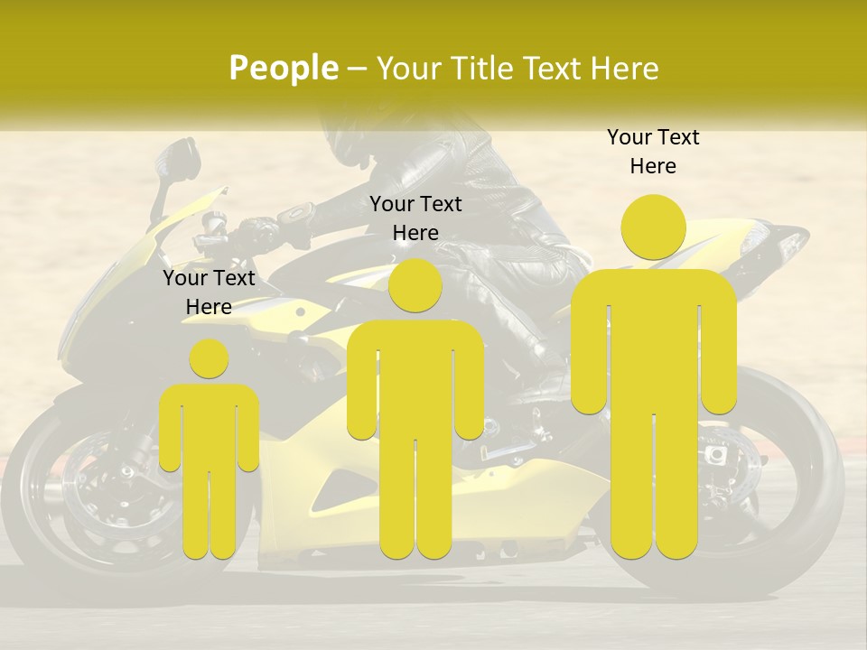 A Person Riding A Yellow Motorcycle On A Road PowerPoint Template