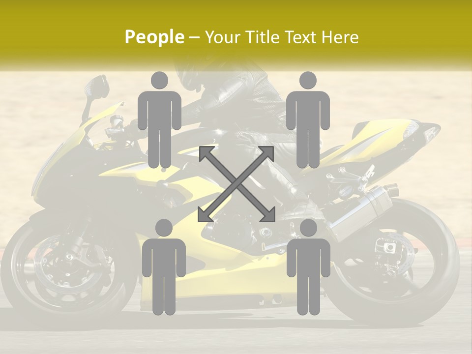 A Person Riding A Yellow Motorcycle On A Road PowerPoint Template