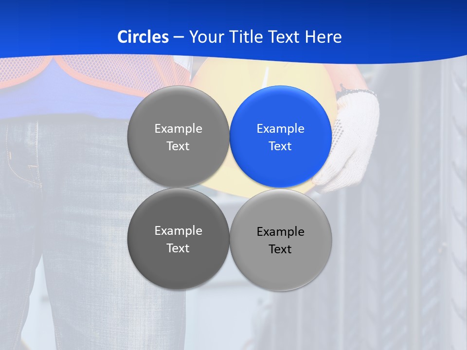 A Man In A Hard Hat Is Holding A Yellow Hard Hat PowerPoint Template