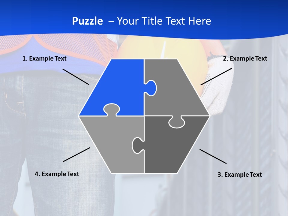 A Man In A Hard Hat Is Holding A Yellow Hard Hat PowerPoint Template