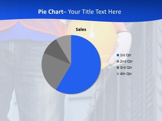 A Man In A Hard Hat Is Holding A Yellow Hard Hat PowerPoint Template