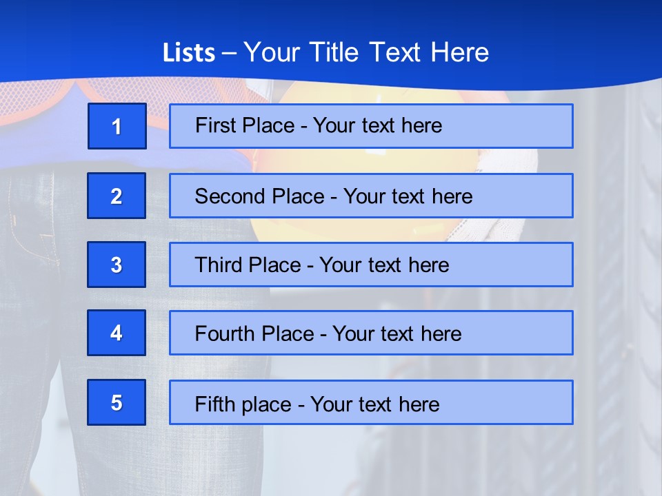 A Man In A Hard Hat Is Holding A Yellow Hard Hat PowerPoint Template