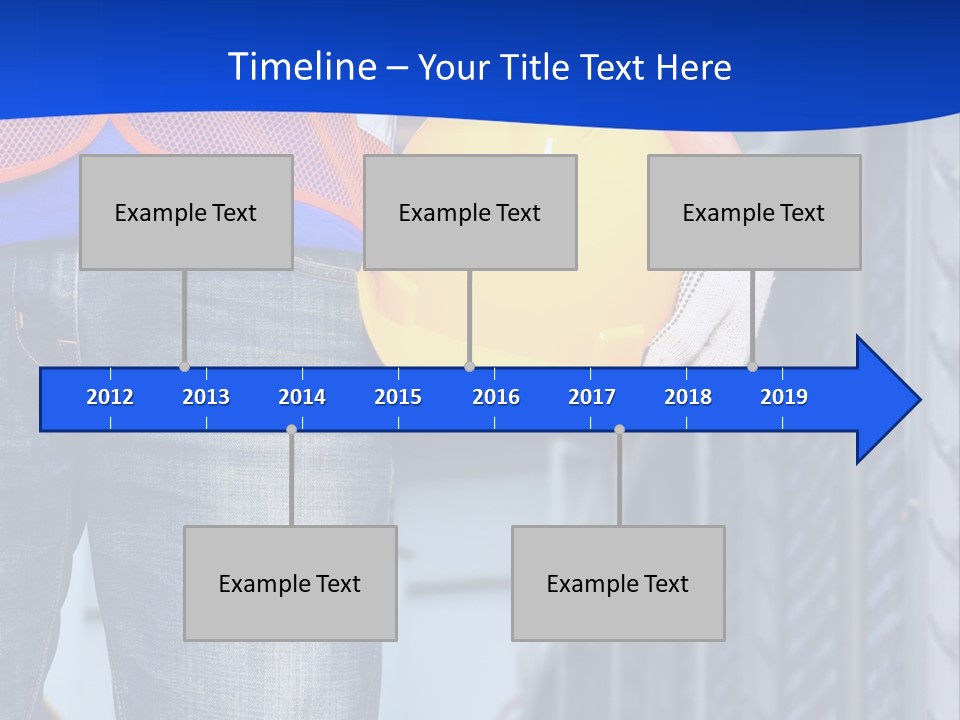 A Man In A Hard Hat Is Holding A Yellow Hard Hat PowerPoint Template
