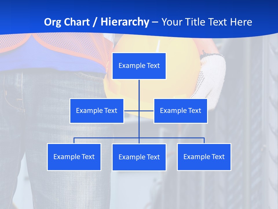 A Man In A Hard Hat Is Holding A Yellow Hard Hat PowerPoint Template