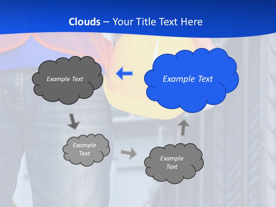 A Man In A Hard Hat Is Holding A Yellow Hard Hat PowerPoint Template