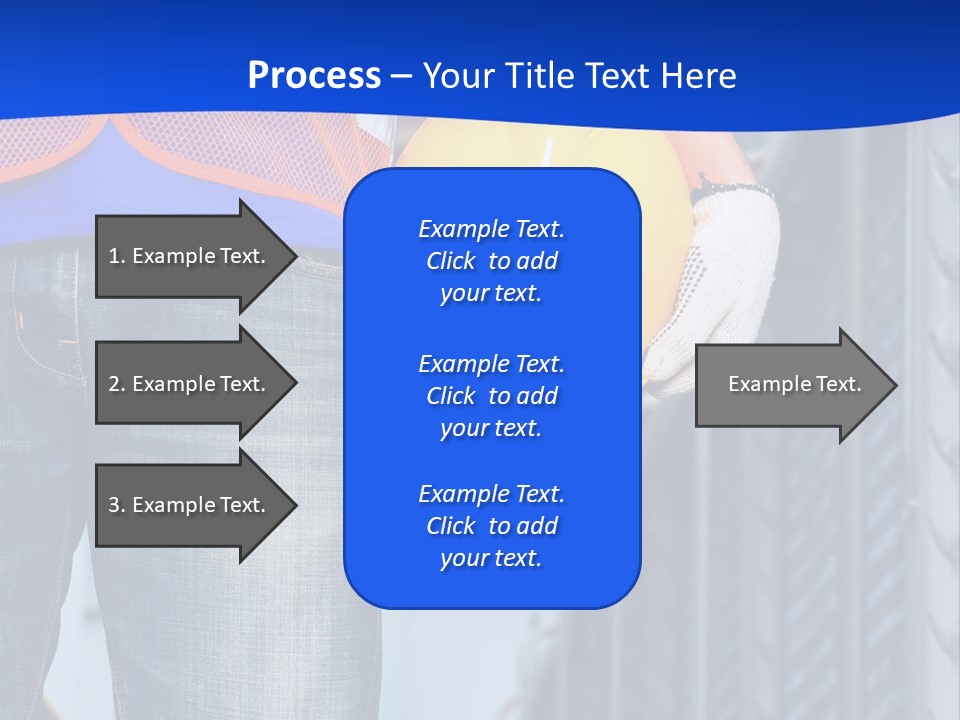 A Man In A Hard Hat Is Holding A Yellow Hard Hat PowerPoint Template