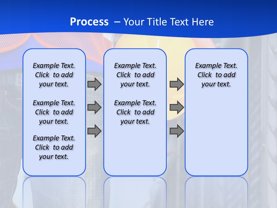 A Man In A Hard Hat Is Holding A Yellow Hard Hat PowerPoint Template