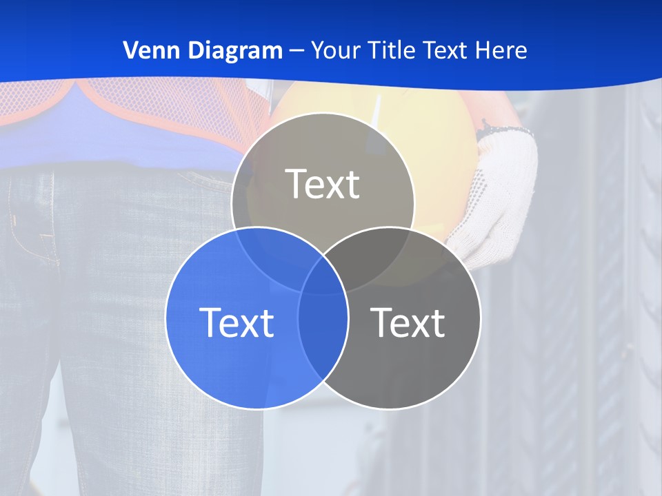 A Man In A Hard Hat Is Holding A Yellow Hard Hat PowerPoint Template