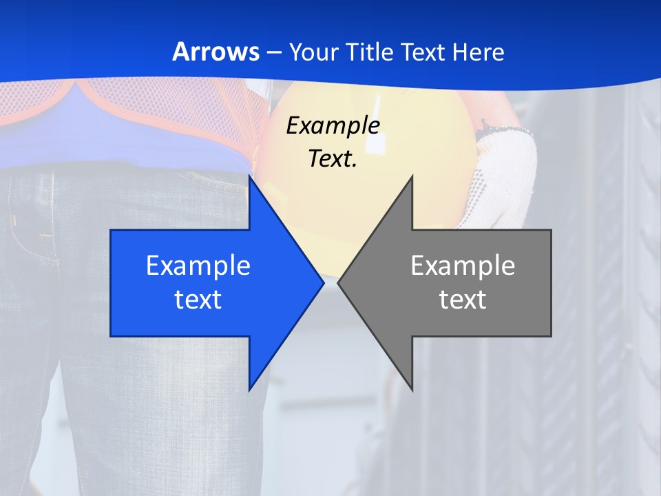 A Man In A Hard Hat Is Holding A Yellow Hard Hat PowerPoint Template
