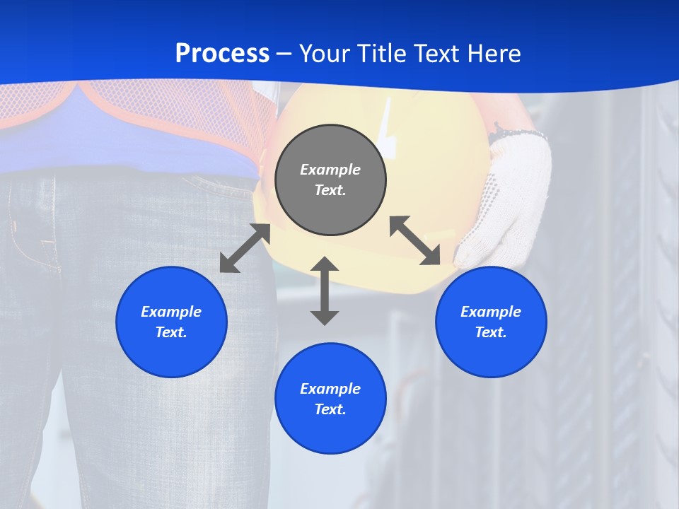 A Man In A Hard Hat Is Holding A Yellow Hard Hat PowerPoint Template